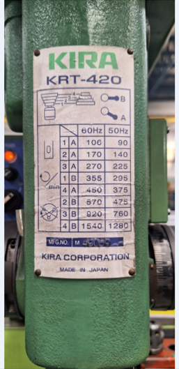 KIRA KRT-420 — Detail peralatan